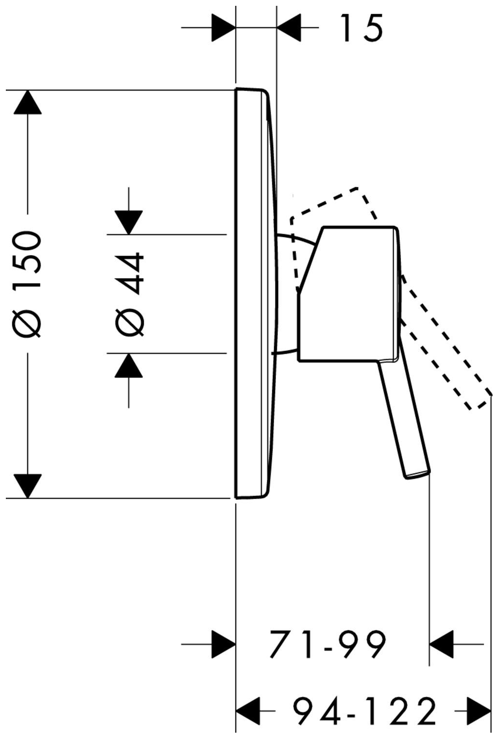 Hansgrohe Brausenmischer Unterputz Talis S Fertigset chrom 32675000 - Bild 2
