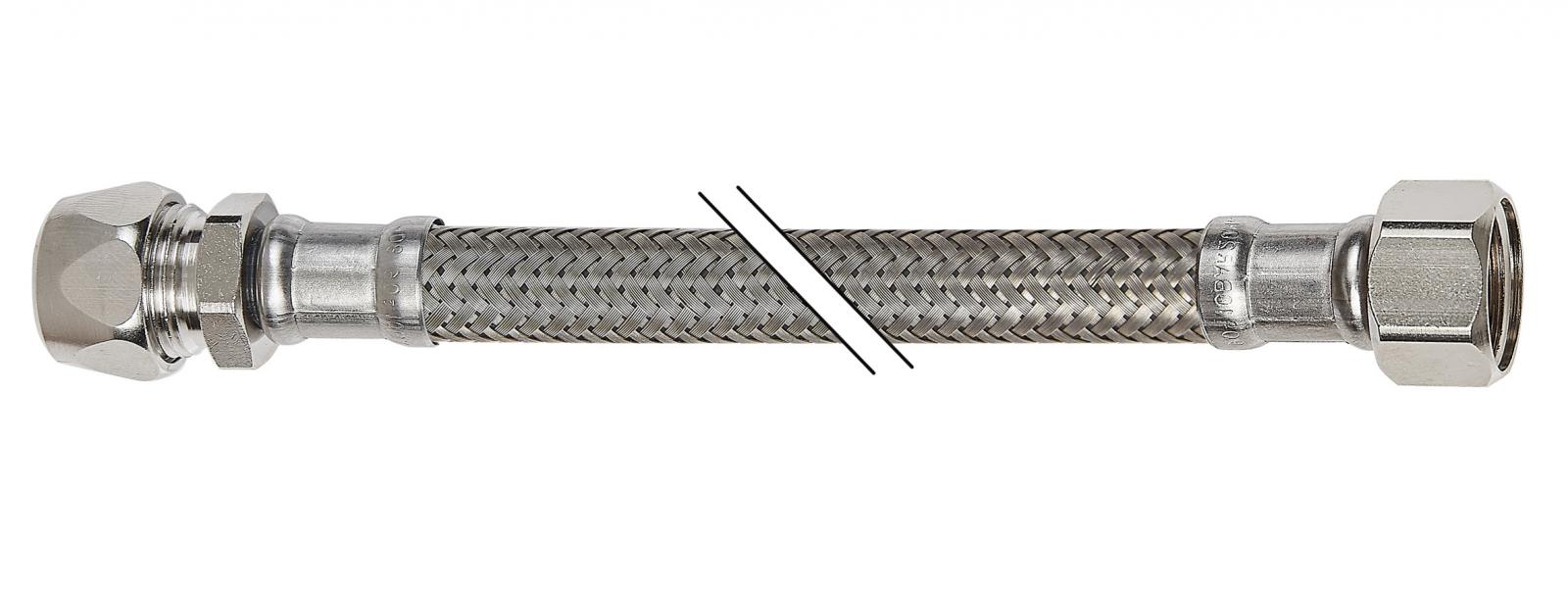 Flexibler Verbindungsschlauch Silikon KTWA 300mm Quetschverschraubung 3/8'' x 3/8'' Überwurfmutter - Bild 1