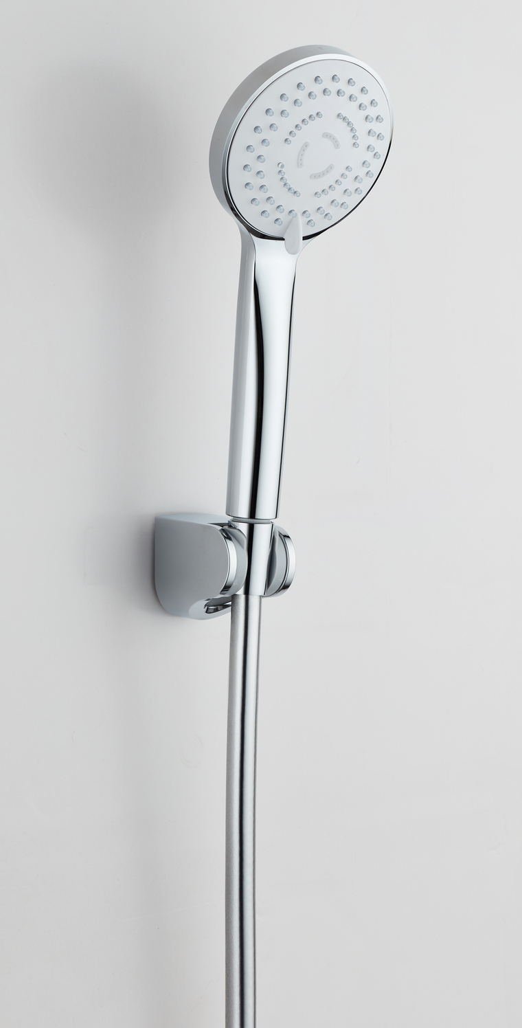 VIGOUR Wannenset V1 mit Wandhalter, Brauseschlauch und Handbrause mehrstrahlig verchromt