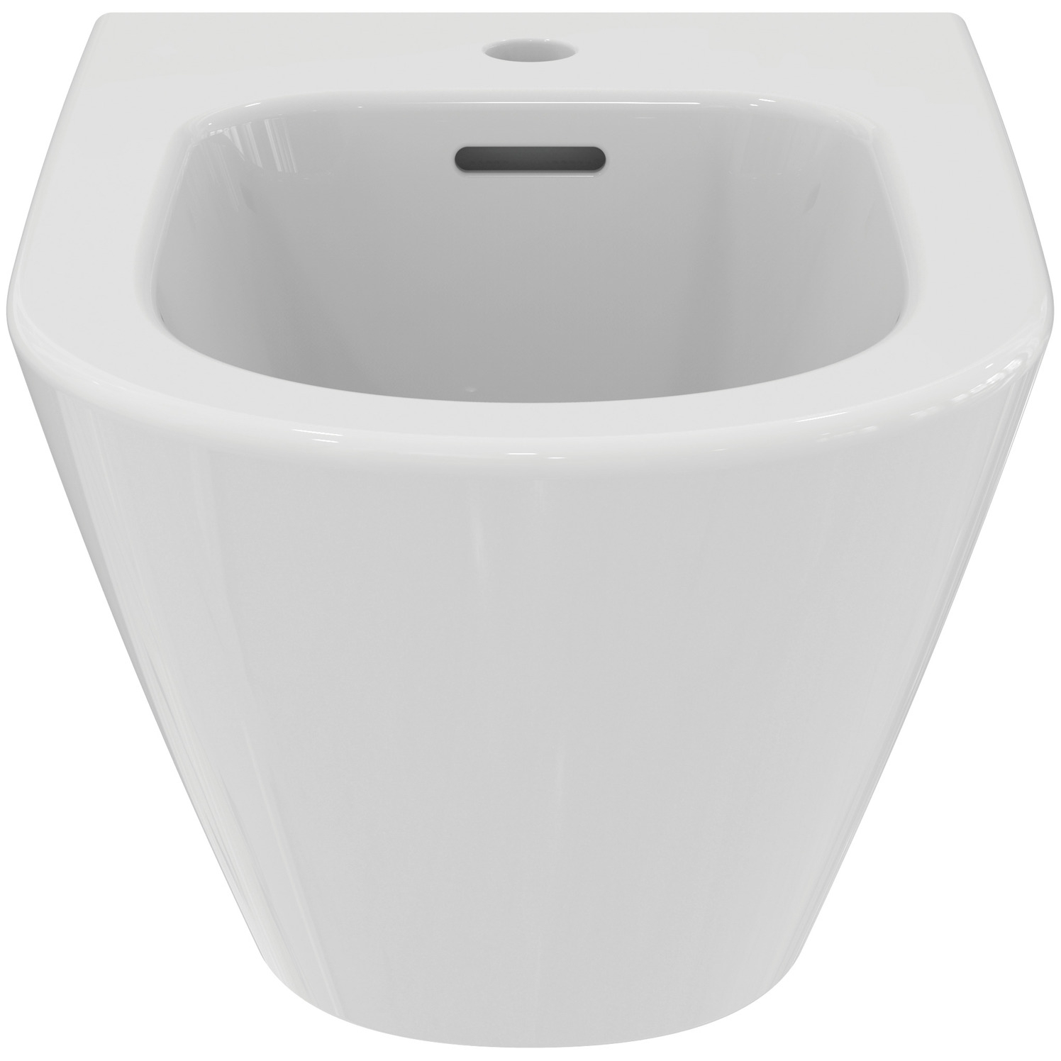 VIGOUR Wand-Bidet derby V3 weiß mit Hahnloch und Überlauf, verdeckte Befestigung u. PflegetetctPlus