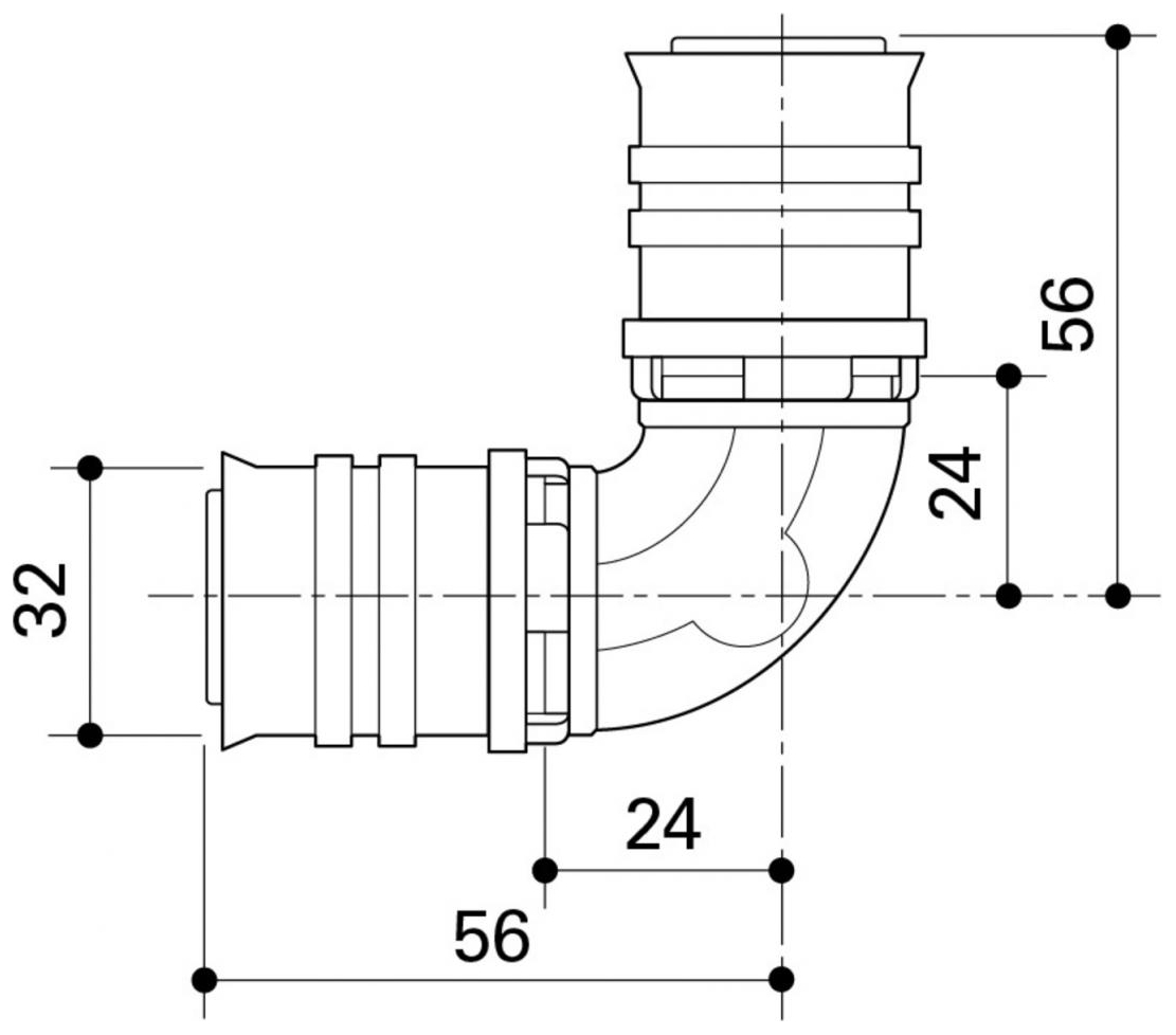CONEL Connect MV2 Bogen 90 Grad 32-32 mm CCMVB32N - Bild 2