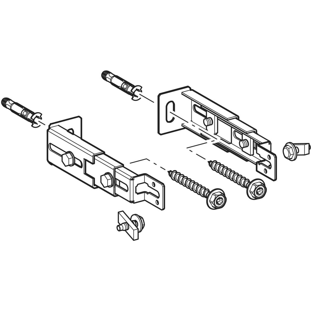 Geberit Duofix Set Fußbefestigung an Rückwand 111.064.00.1 (2 Stück)