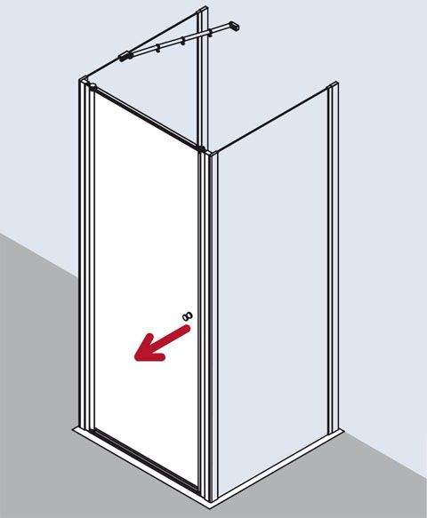 Kermi Ibiza 2000 Schwingtür STW 900 x 1850 mm ESG klar Profil silber mattglanz I2STW090181AK - Bild 3