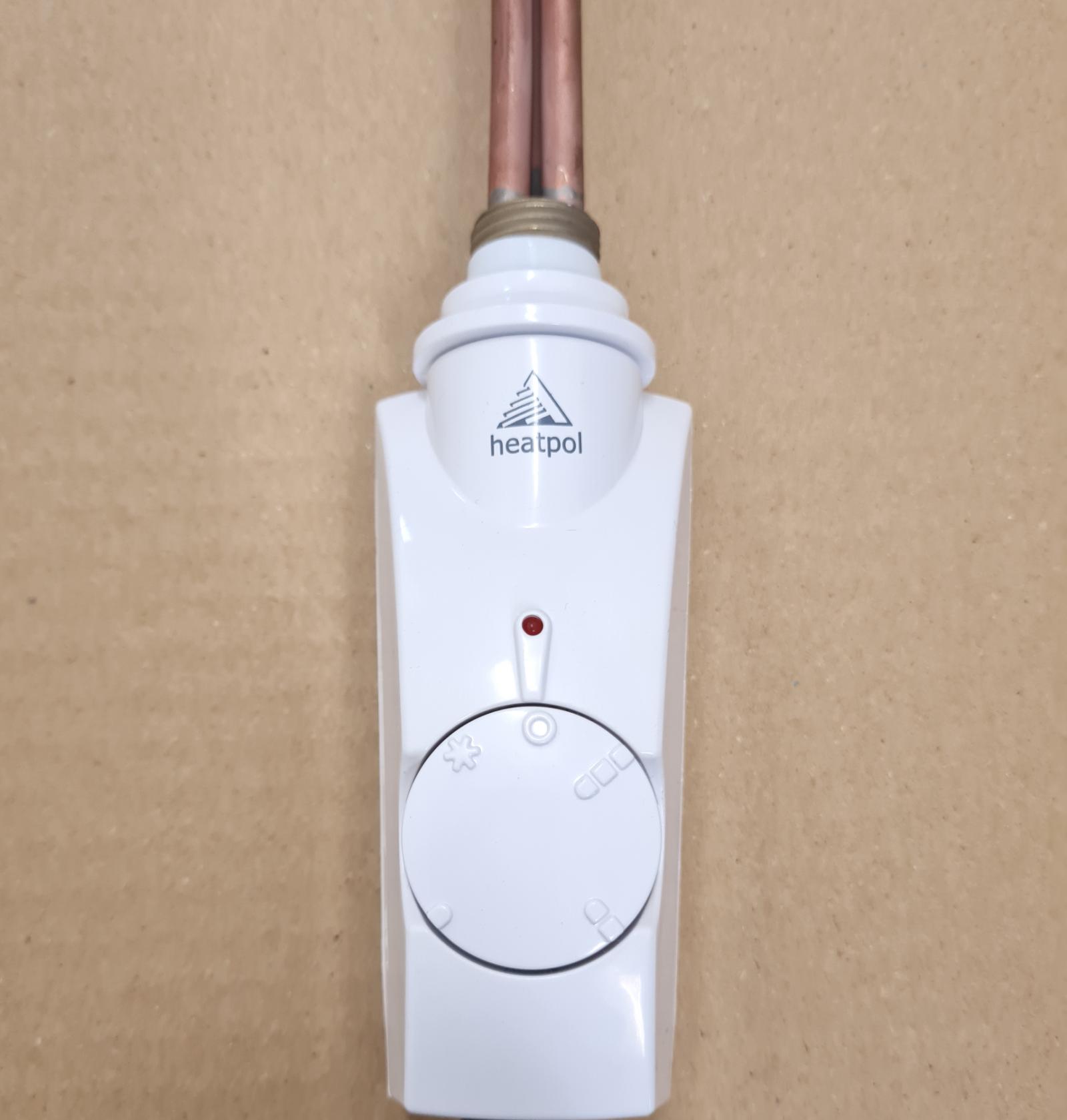 Heatpol Elektro-Heizpatrone 300-600W 230V GT-N elegant weiß T-Stück, Regler und Schukostecker - Bild 3