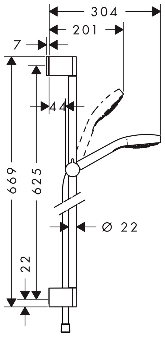 Hansgrohe Brausenset Croma Select E Vario EcoSmart/Unica 650mm weiss/chrom 26583400 - Bild 2