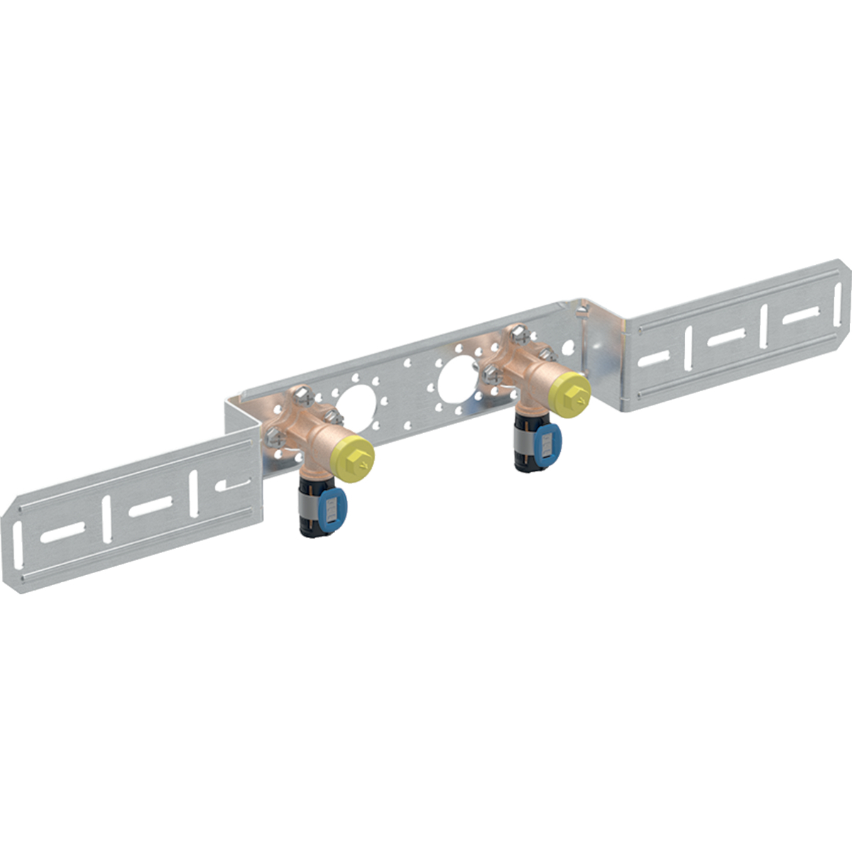 Geberit FlowFit Anschlusswinkel 90° 20mm x Rp 1/2'' vormontiert 2-fach Rotguss+ 619.661.00.1 - Bild 1