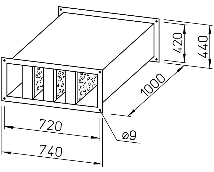 Helios Kanalschalldämpfer KSD 70/40 Stahlblech verzinkt 08731 - Bild 2