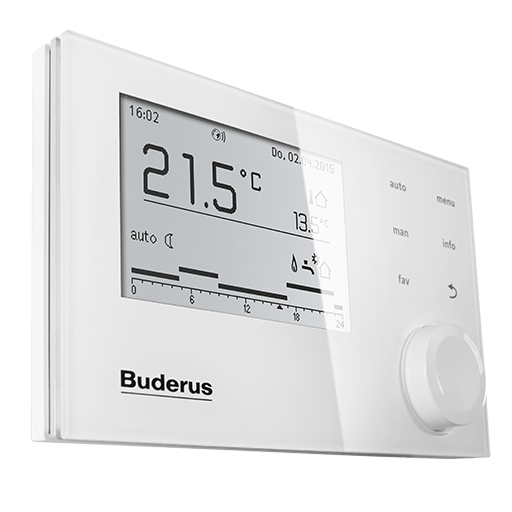 Buderus Logamatic RC310 weiß System-Bedieneinheit, mit Außenfühler T1 für EMS plus - Bild 1