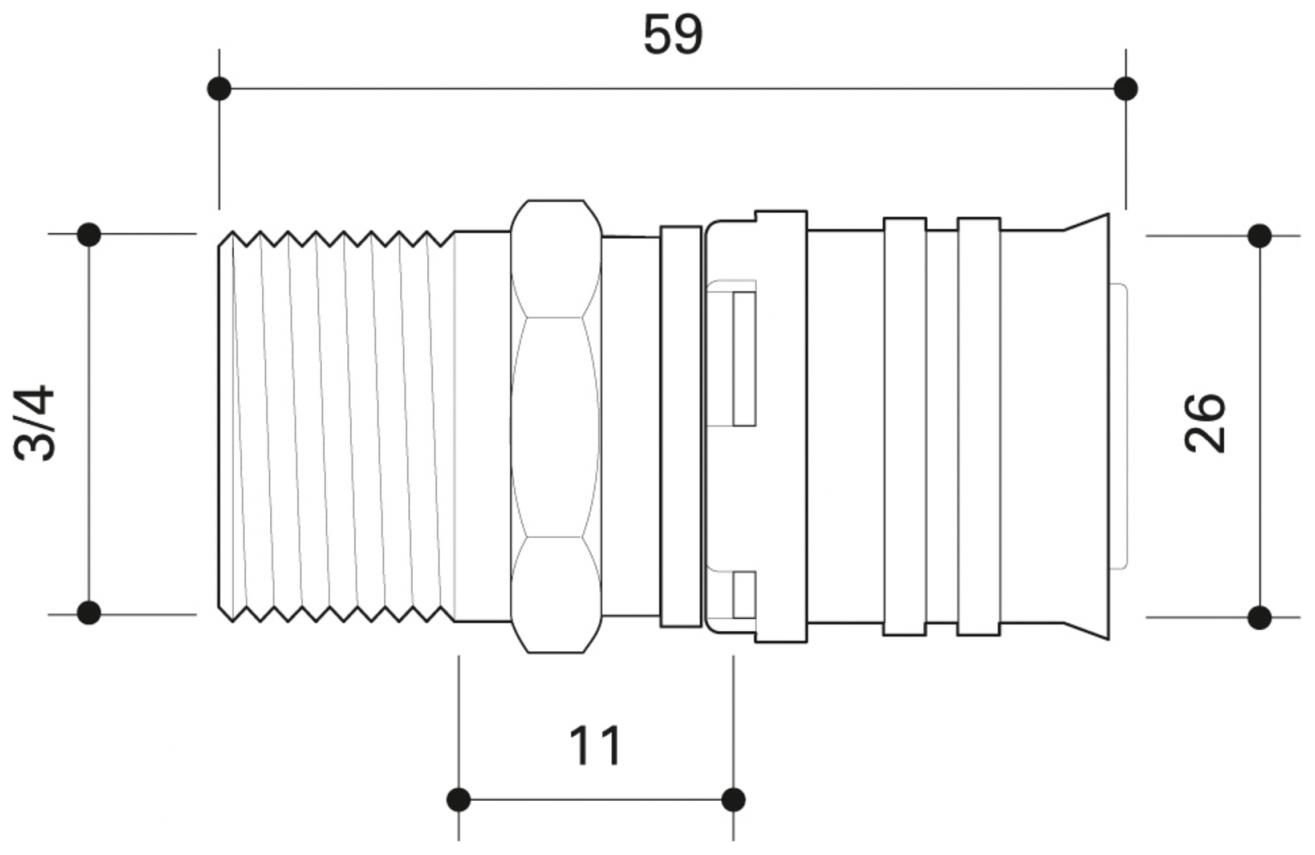 CONEL Connect MV2 Übergang 26 mm x 3/4'' AG CCMVU2620AN - Bild 2