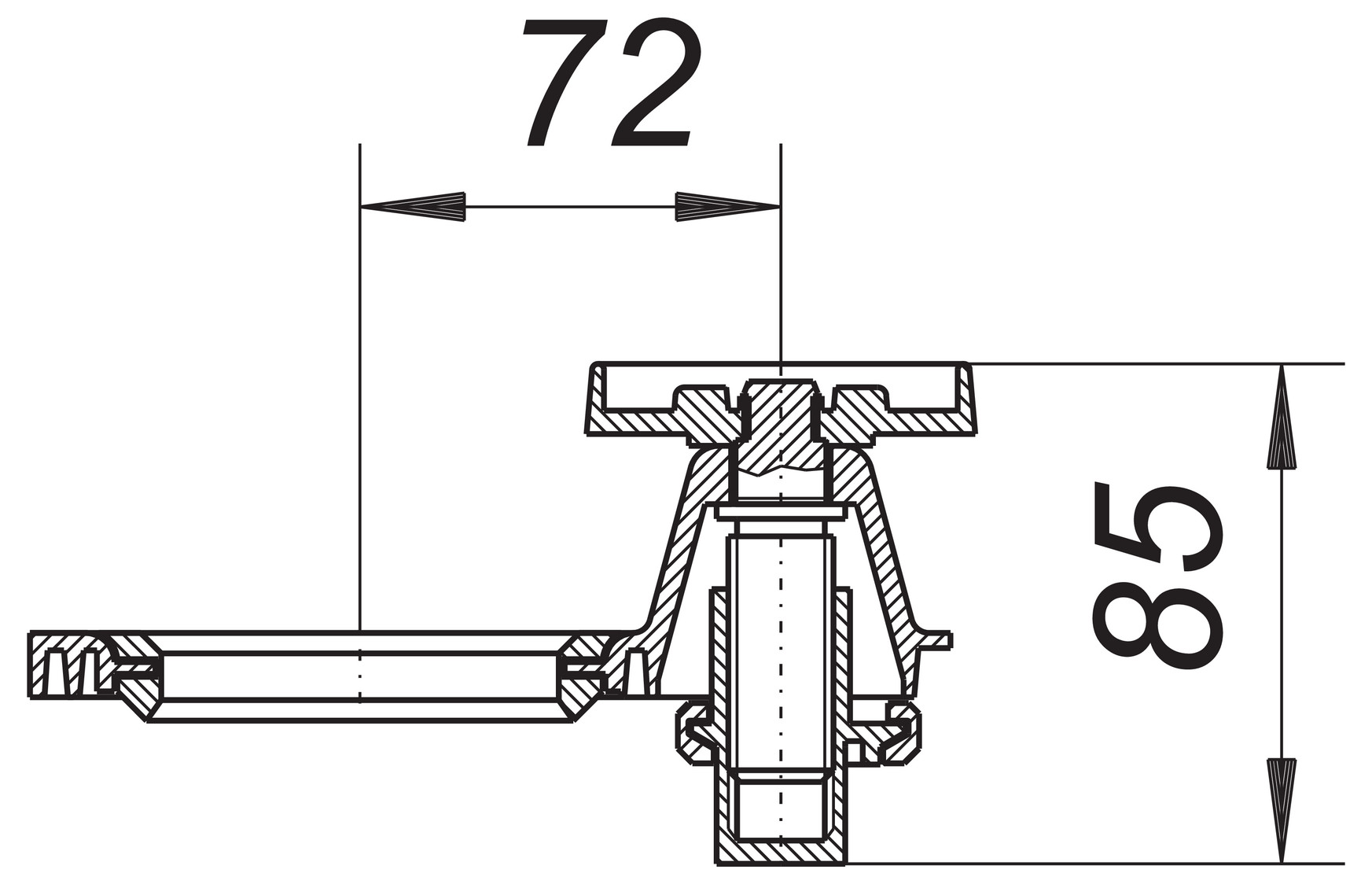 DALLMER Ballstau-Handabsperrung 724823, Ersatzteil zu Rückstau-Kellerablauf Ballstau 110 - Bild 2
