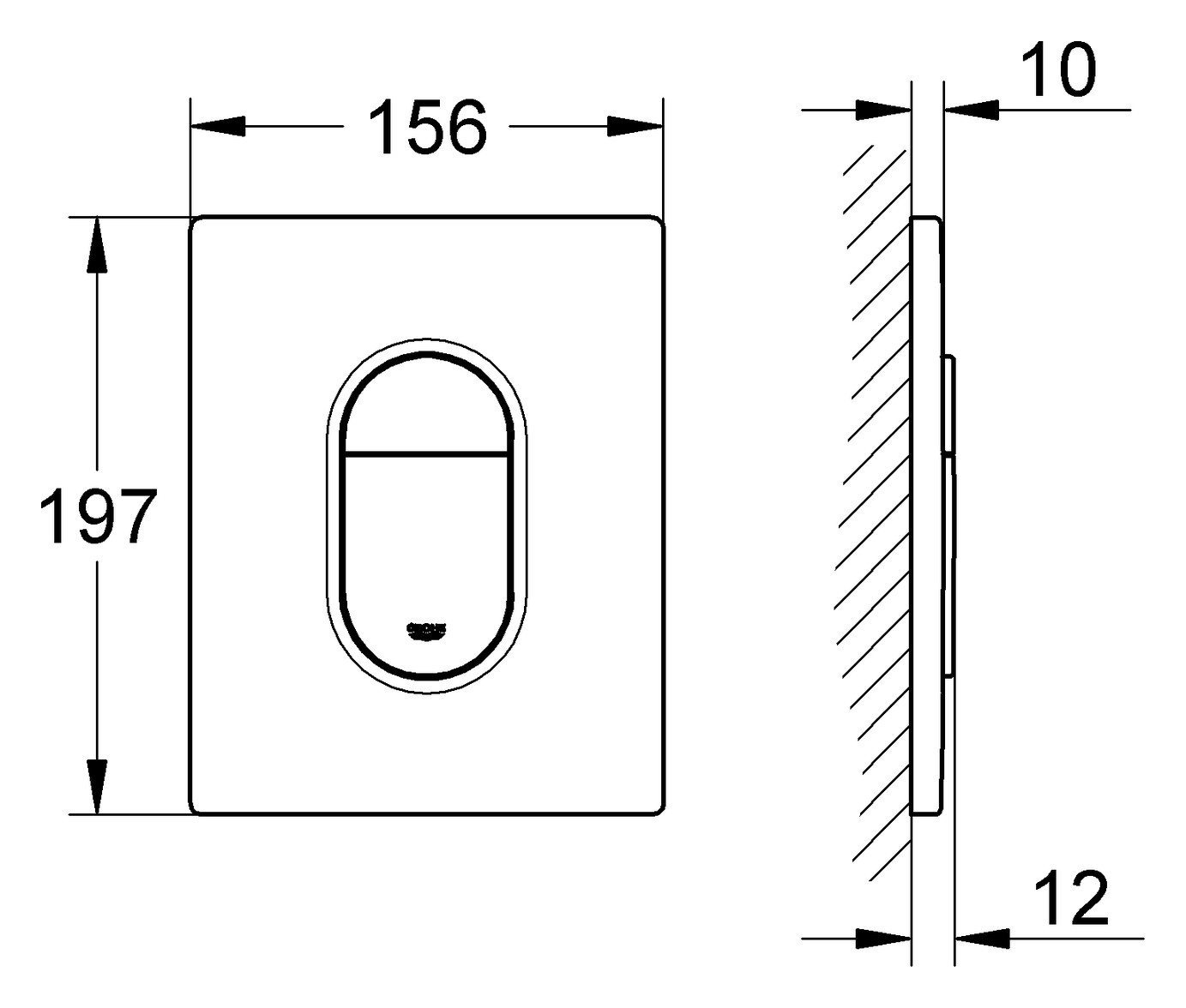 GROHE Arena Cosmopolitan Betätigungsplatte senkrechte Montage Start-Stopp weiss 38844SH0 - Bild 3
