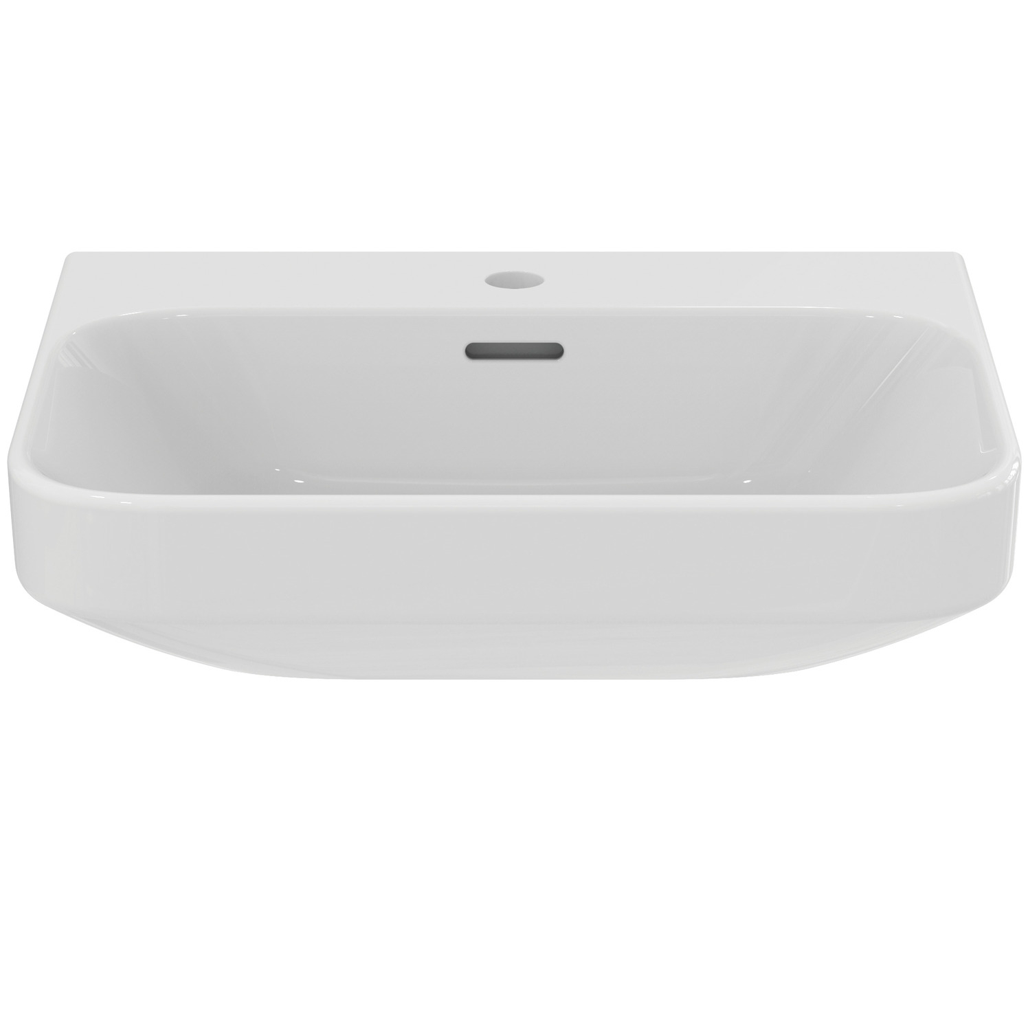 VIGOUR Waschtisch derby V3 55x45cm PflegetectPlus weiss mit Hahnloch und Überlauf