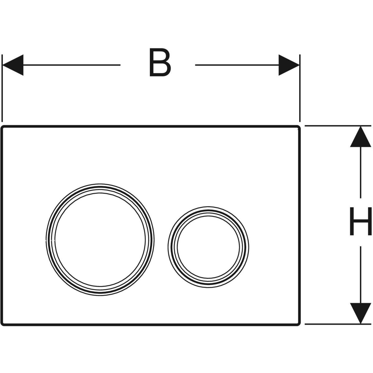 Geberit Betätigungsplatte Sigma21 für 2-Mengen-Spülung Metallfarbe verchromt, weiß 115.884.SI.1 - Bild 2