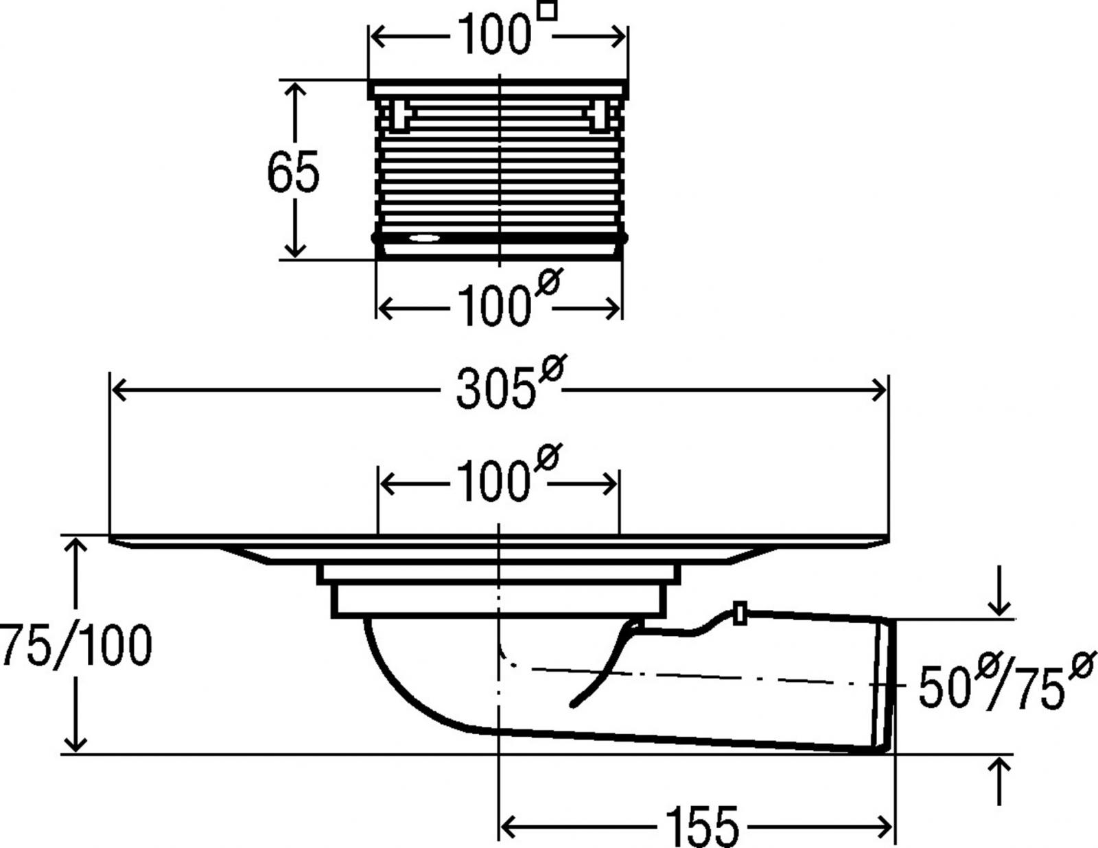 Viega Balkon-/Terrassenablauf Advantix DN 50 Ablauf waagerecht, Klasse K 4943.2 - Bild 3
