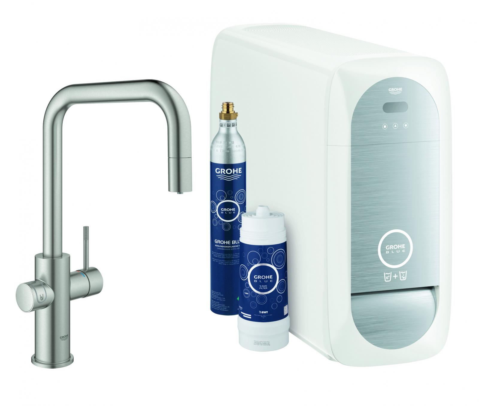 GROHE Blue Home Starter-Kit Bluetooth/WIFI ausziehbarer U-Auslauf supersteel 31543DC0 - Bild 1