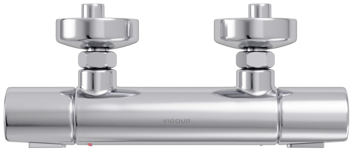 VIGOUR clivia Set m. Brausethermostat, Brausegarnitur 90cm, Handbrause 3-fach rund verchromt