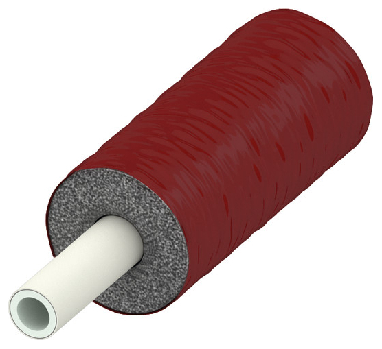 TECEflex Verbundrohr PE-Xc/Al/PE-RT Dim. 20 (21x3,45 mm) vorgedämmt RS 26 mm rot, Rolle je 25m - Bild 1