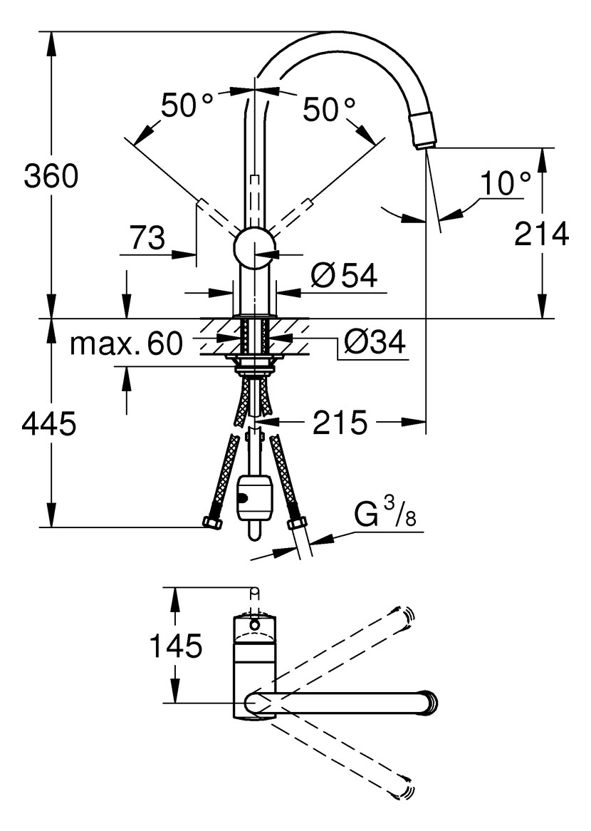 GROHE Minta Spültischbatterie mit herausziehbarer Mousseurauslauf chrom 32918000 - Bild 3