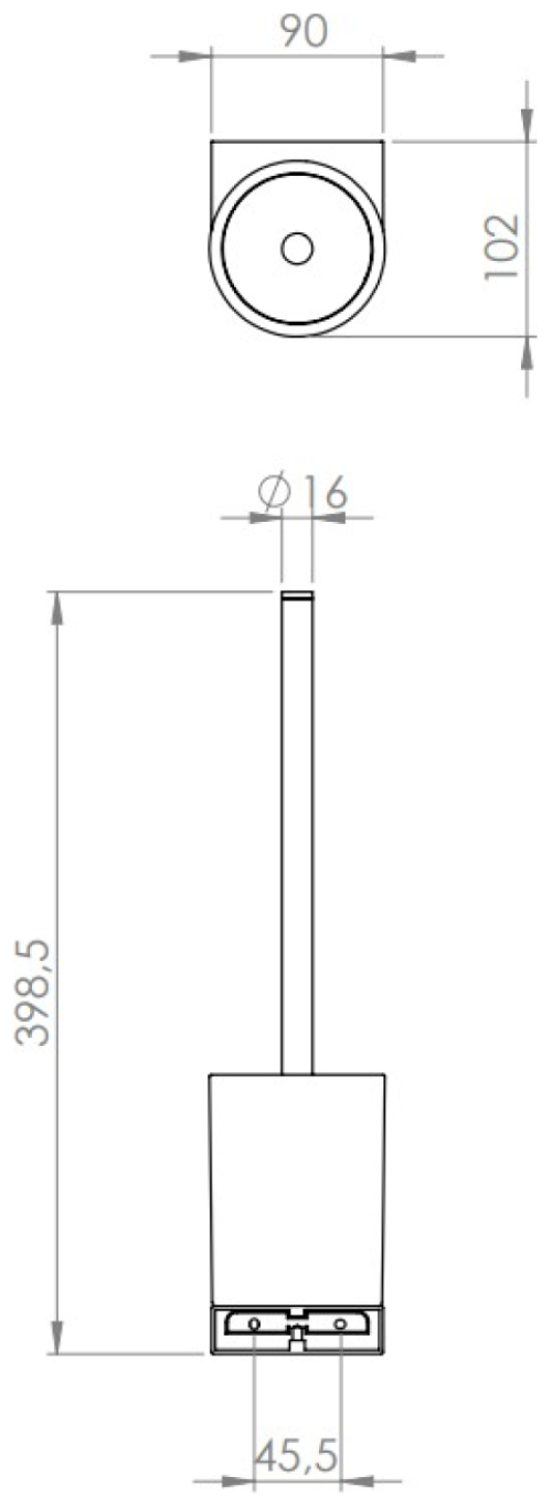 VIGOUR Bürstengarnitur derby V3 mit Glasbehälter schwarzmatt