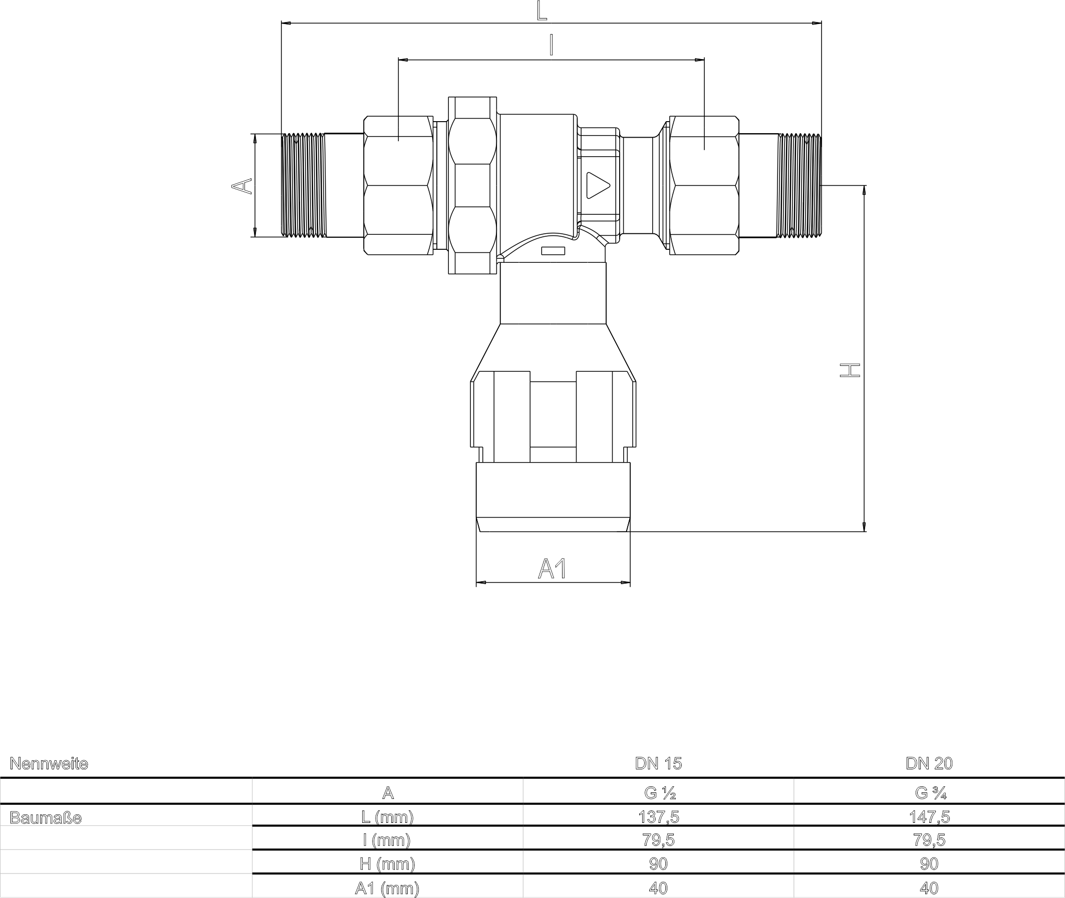 SYR Systemtrenner CA 6800 DN 20 Gehäuse aus Pressmessing 6800.20.000 - Bild 2