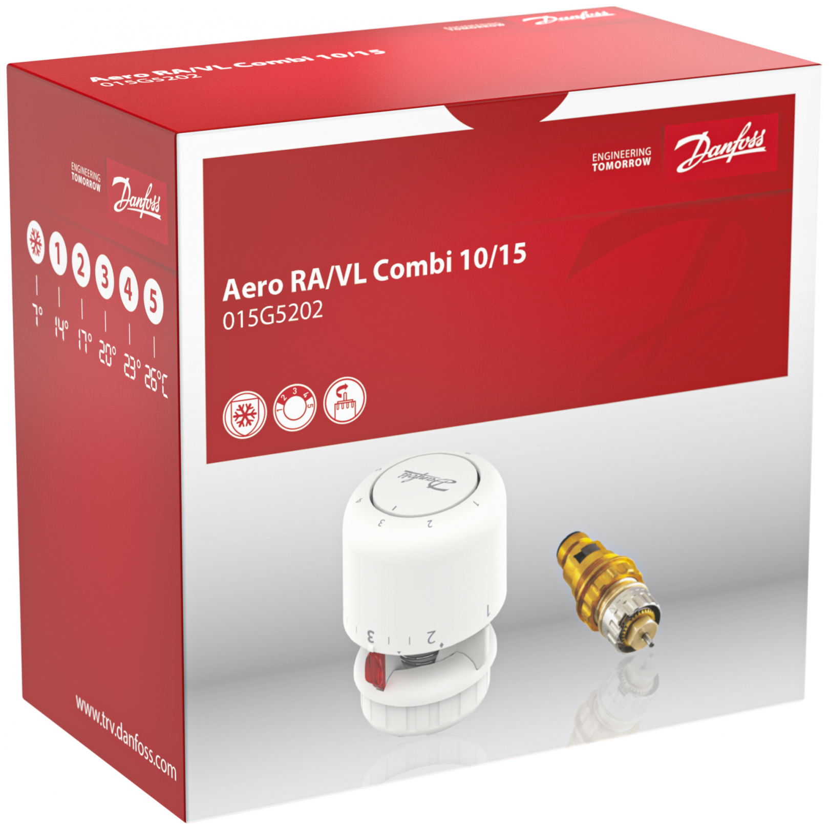 Danfoss Thermostatkopfsets mit Ventileinsatz RAVL 10/15 und Aero Thermostatkopf 015G5202 - Bild 4