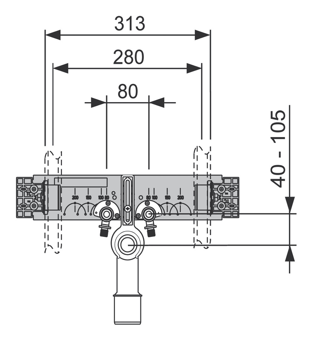 TECEprofil Anschlusseinheit TECEflex 16x1/2'' für Waschtisch mit Rotguss Wandscheiben 9020049 - Bild 3