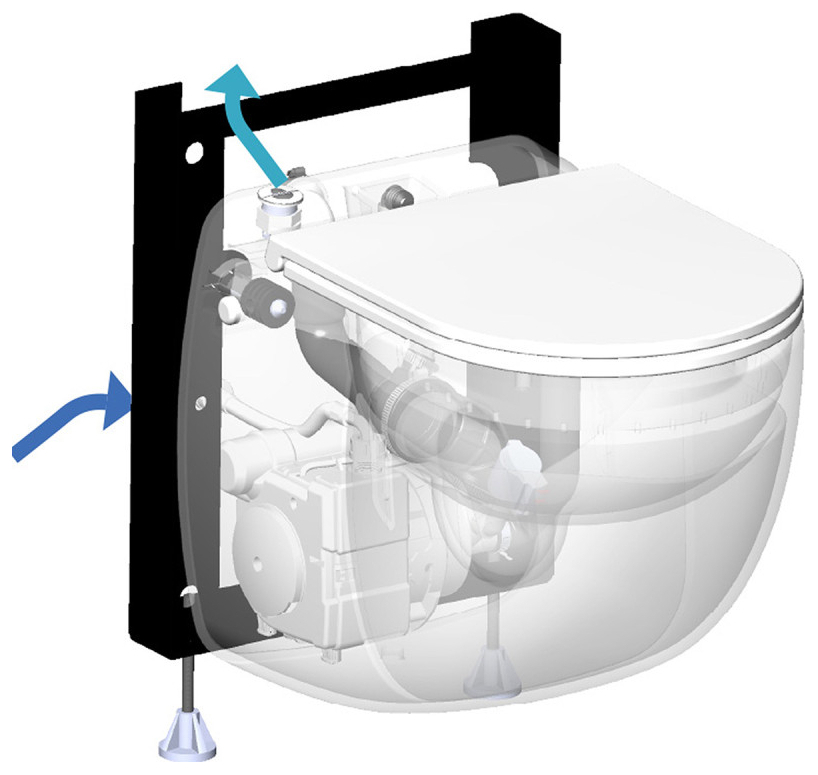 SFA Sanicompact Comfort Wand-WC mit integrierter Hebeanlage, WC-Sitz mit Absenkautomatik 0044 - Bild 3