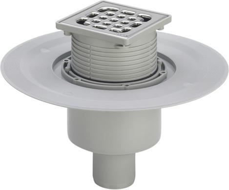 Viega Badablauf DN50 4926 grau mit Edelstahlrost 556914 - Bild 1