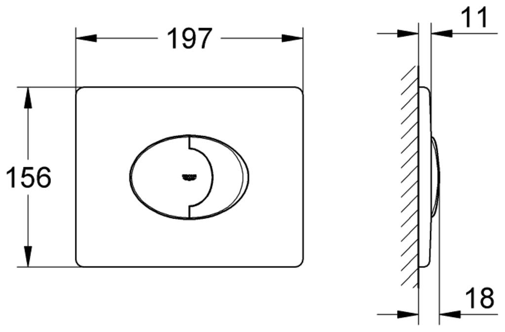 GROHE Abdeckplatte Skate Air waagerecht für 2-Mengen/Start-Stopp mattchrom 38506P00 - Bild 2