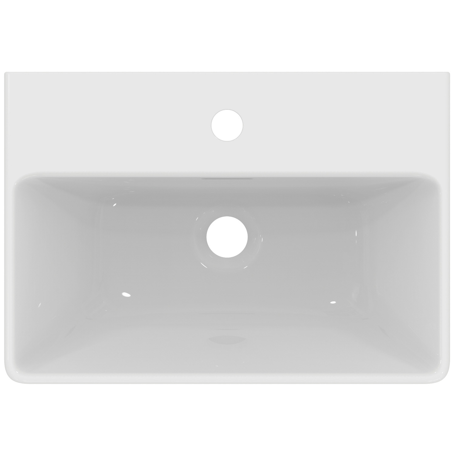 VIGOUR Handwaschbecken derby V3 edge 50x35cm mit Hahnloch und Überlauf