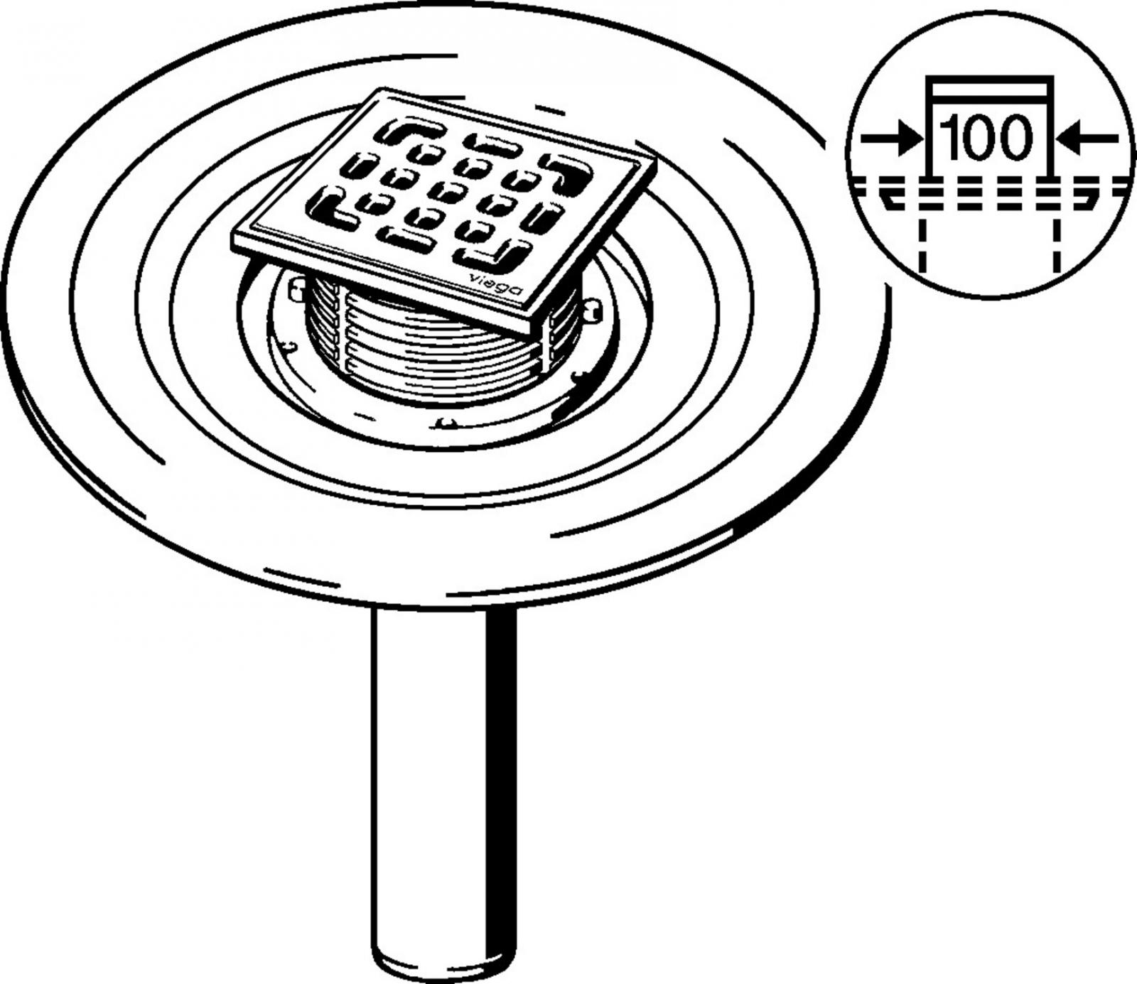 Viega Balkon-/Terrassenablauf Advantix DN 70 Ablauf senkrecht, Klasse K 4944.2 - Bild 2