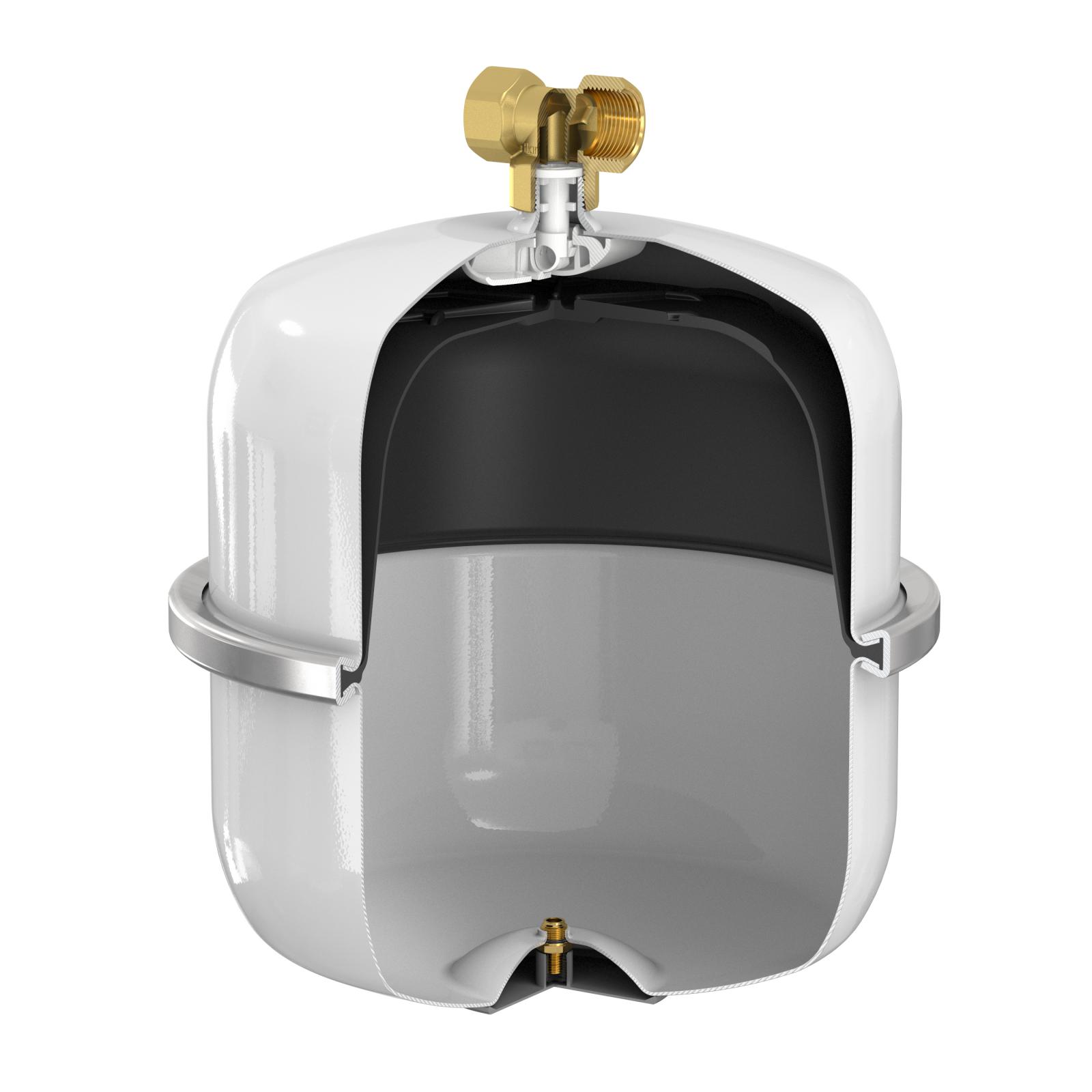 Flamco Airfix D Membran-Ausdehnungsgefäß 35 Liter weiß 4-8 bar mit Anschluß-T-Stück 14659 - Bild 2