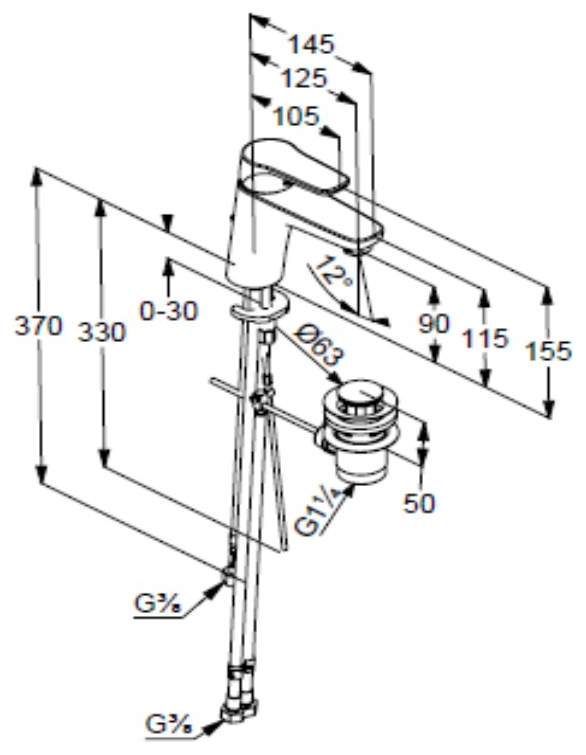 VIGOUR Einhand-Niederdruck-Waschtischbatterie derby V3 mit Ablaufgarnitur verchromt