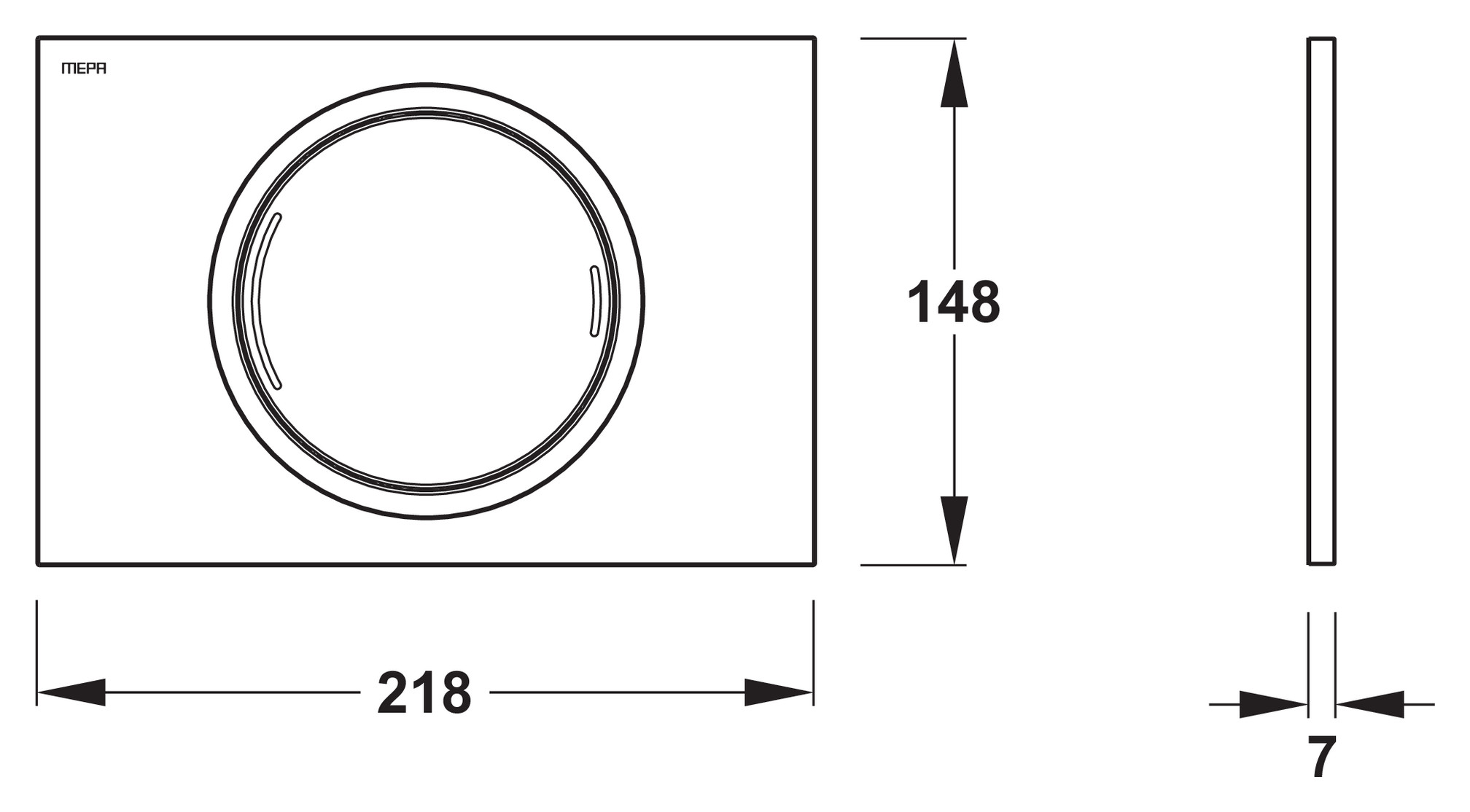 MEPAzero Betätigungsplatte 2-Mengen aus Kunststoff weiß 421850 - Bild 2