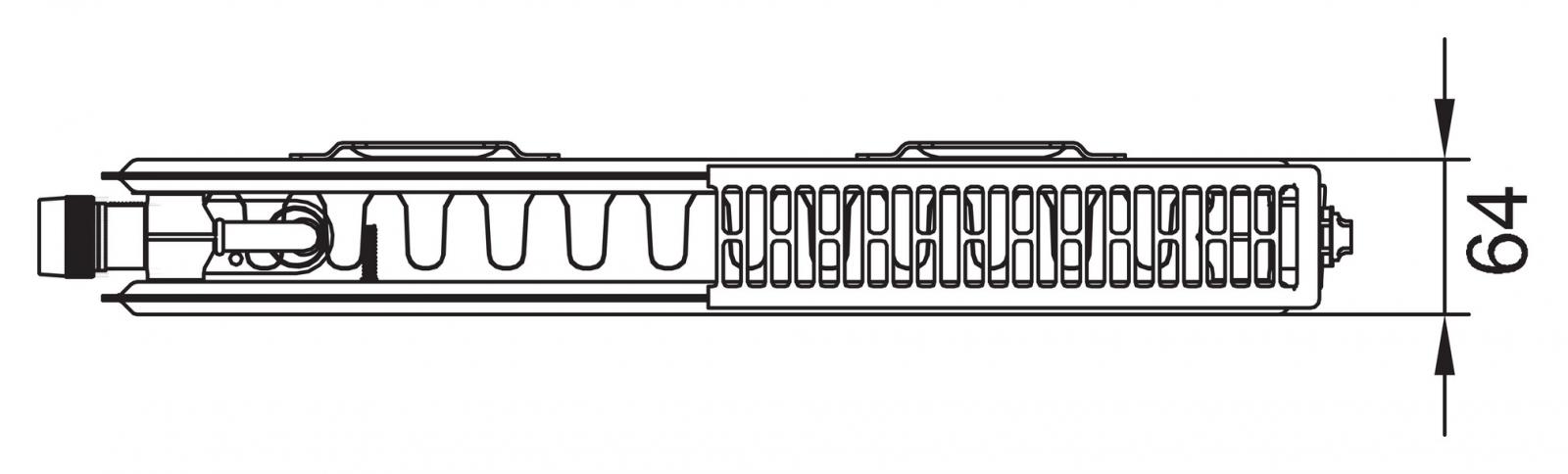Kermi therm-x2 Profil-Ventilheizkörper Typ 12, 600x400mm, Ventil links, inkl. Bohrkonsolenset - Bild 2