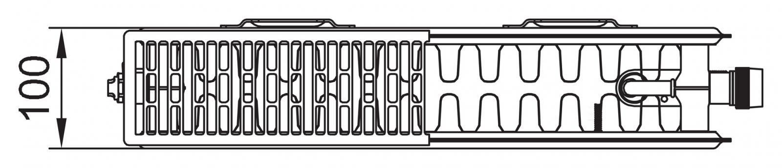 Kermi therm-x2 Profil-Ventilheizkörper Typ 22, 400x1400mm, Ventil rechts, inkl. Bohrkonsolenset - Bild 2