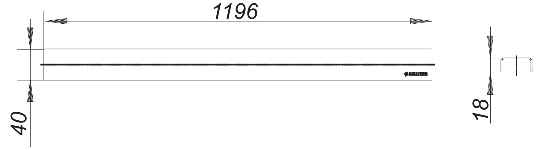 Dallmer Abdeckung CeraLine Standard 1200 mm Edelstahl 520579 - Bild 2