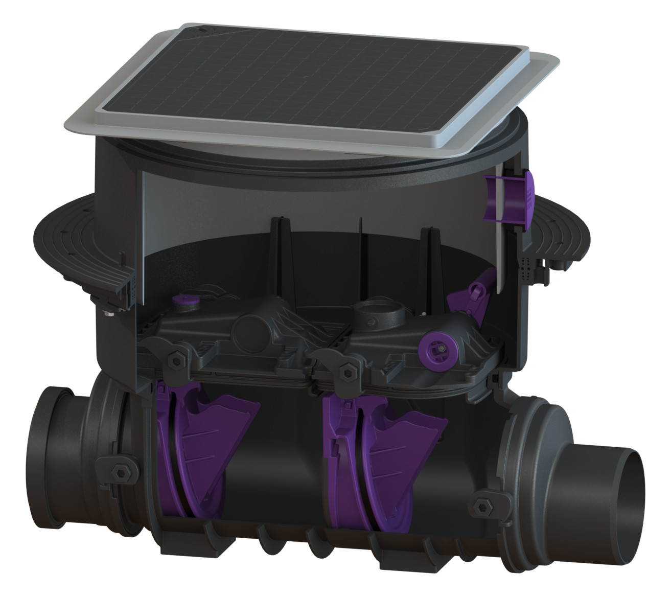 KESSEL Rückstauverschluss Staufix SWA DN125, Einbau Bodenplatte, schwarz 73125.10S - Bild 1