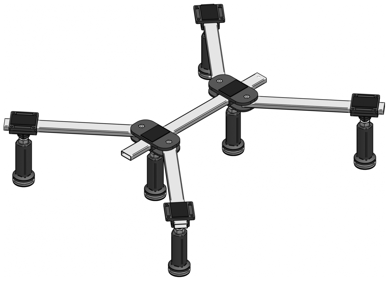 Mabo Duschwannenfuss DWF-6 flat für Acryl-/Stahlwannen 80x80 bis 120x120cm, Höhe 9-12cm - Bild 1