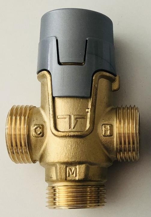 Brauchwassermischer Mischventil 1'' AG, Abgang unten, 35-65 °C, inklusive 2 Rückschlagventile - Bild 1