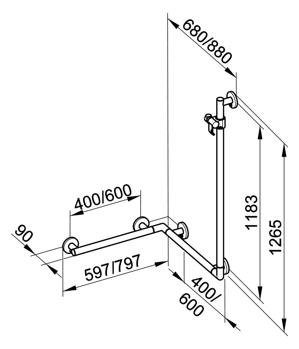 Keuco Duschhandlauf Plan Care verchromt 34908016611 - Bild 2