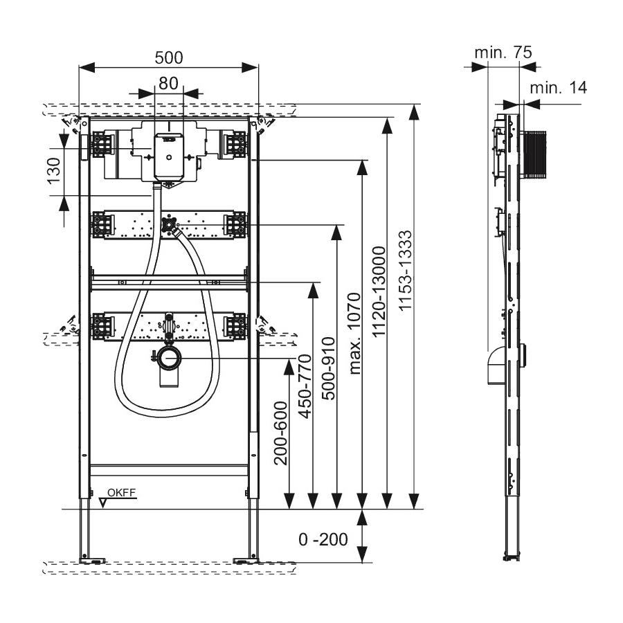 TECEprofil Urinalmodul Bauhöhe 1120 mm mit TECE Spülergehäuse U2 Nr. 9320013 - Bild 2