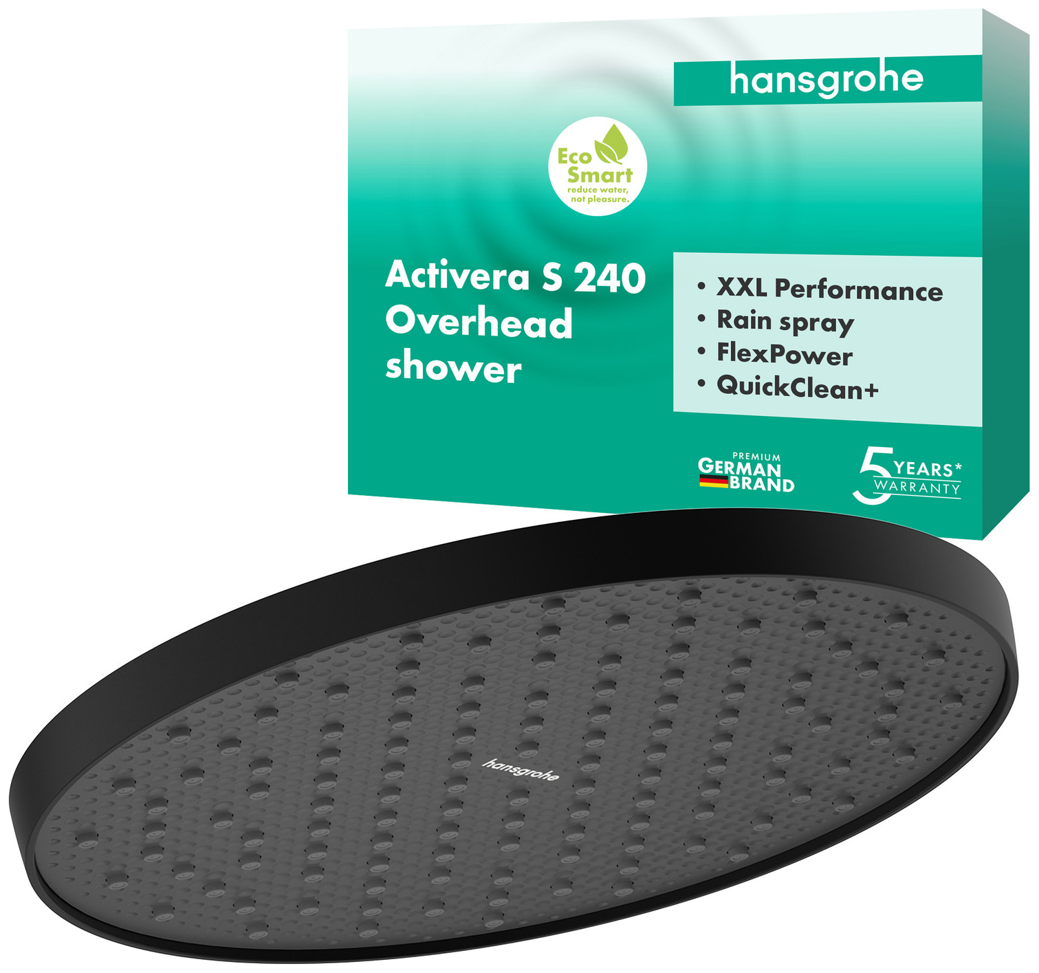 Hansgrohe Activera S Kopfbrause 240 1jet EcoSmart schwarz matt
