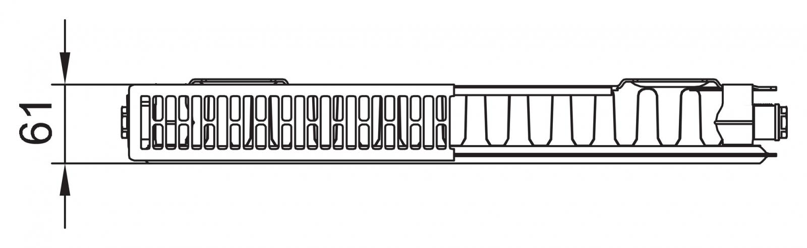 Kermi Profil-Kompaktheizkörper Typ 11, 600x800mm, inklusive Bohrkonsolenset - Bild 2