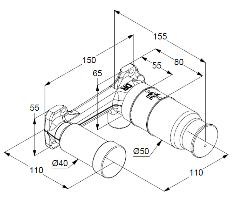 VIGOUR Unterputzkörper derby für Waschtisch Wand-Batterie derby