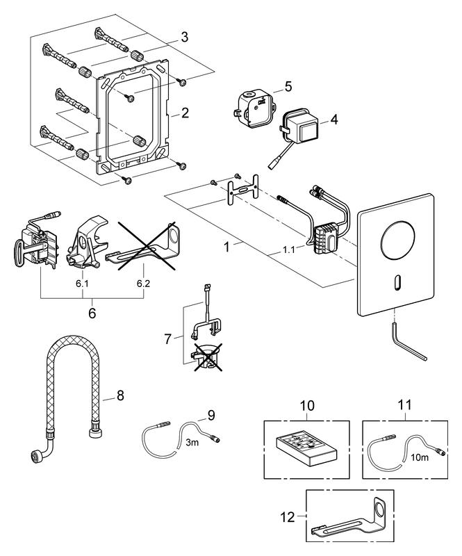 Grohe Urinal-IR-Elektronik Tectron Skate 37421 Aufputz Batterie 6V verchromt 37421000 - Bild 4