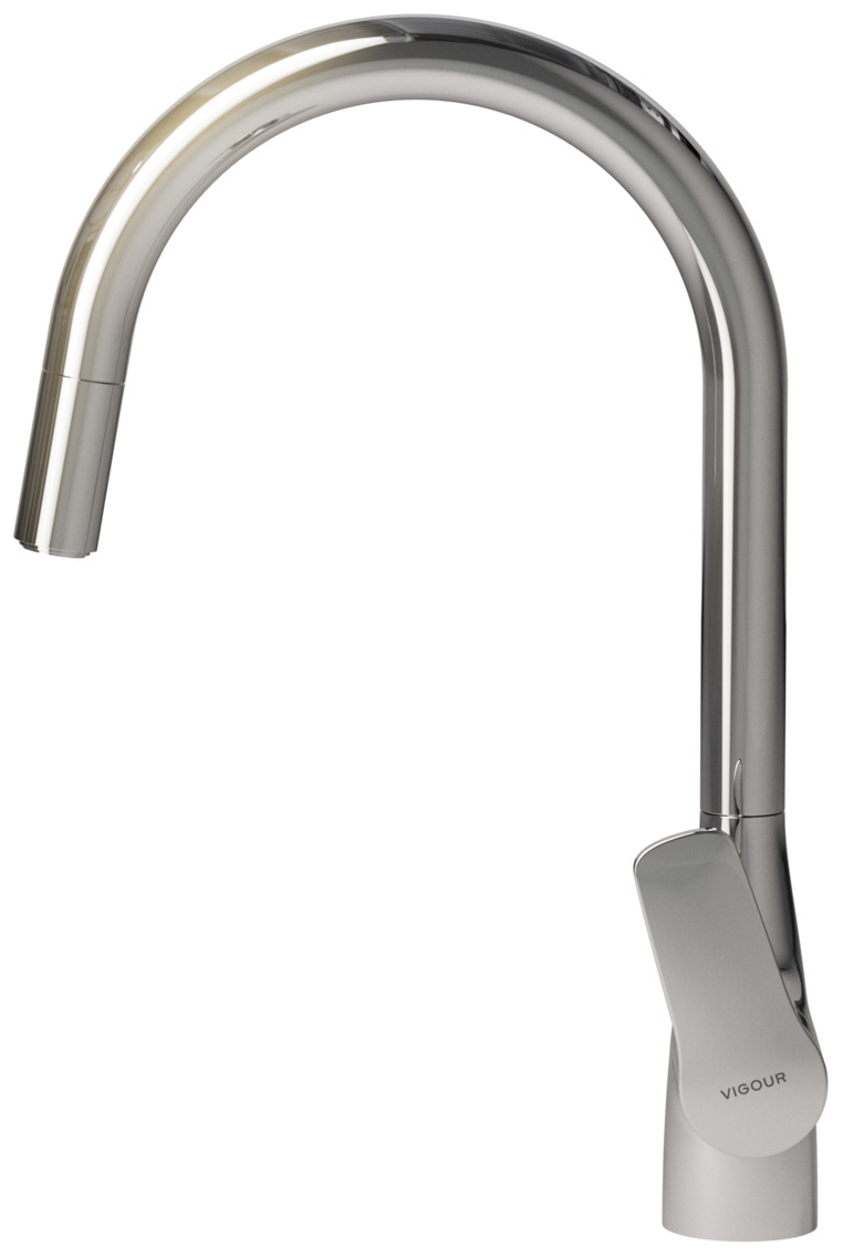 VIGOUR Einhand-ND-Spültischbatterie derby mit herausziehbarem U-Auslauf schwenkbar chrom  - Bild 2