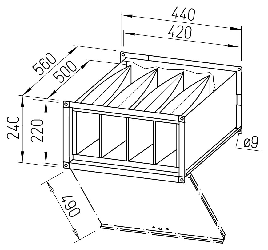 Helios Kanal-Luftfilter KLF 40/20 F7 Stahlblech verzinkt 08644 - Bild 2