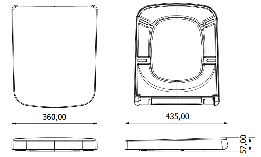 VIGOUR WC-Sitz derby plus semi weiss, mit Scharnierwelle, Winkelpuffer und Absenkautomatik - Bild 6