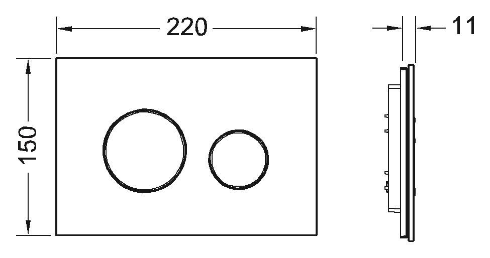 TECEloop WC-Betätigungsplatte 2-Mengen Glas weiß, Tasten chrom glänzend 9240660 - Bild 2
